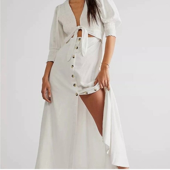 Free People Dresses & Skirts - Free People Women’s String of Hearts White Maxi Dress Size Small